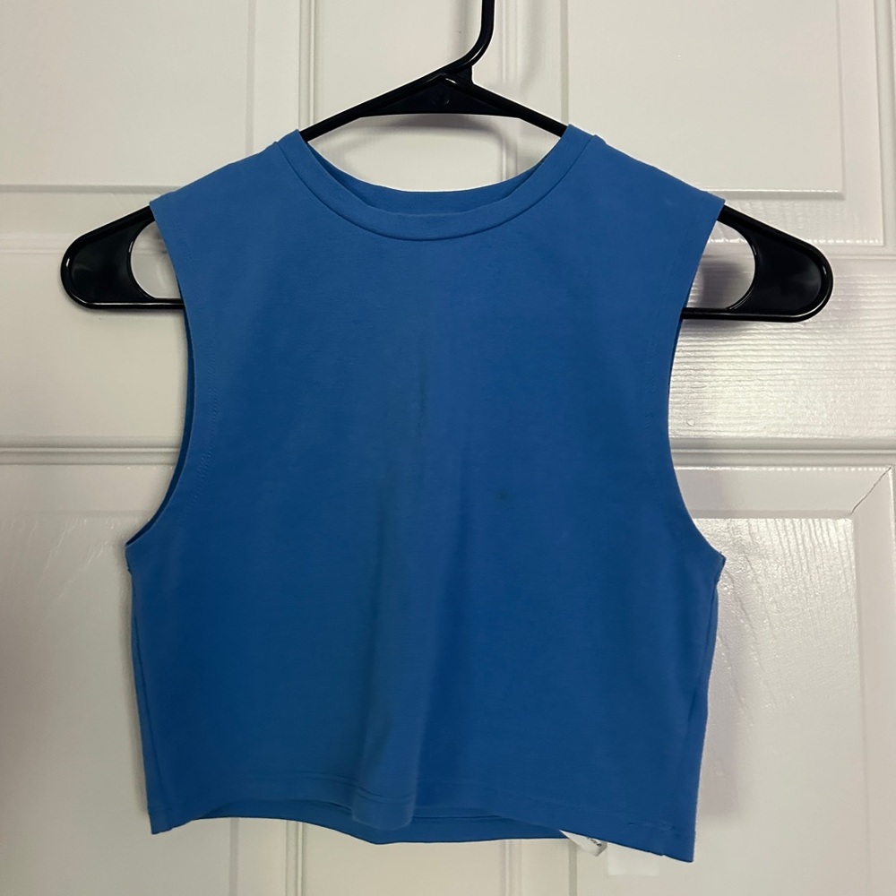 Blue Zara Crop Tank Top